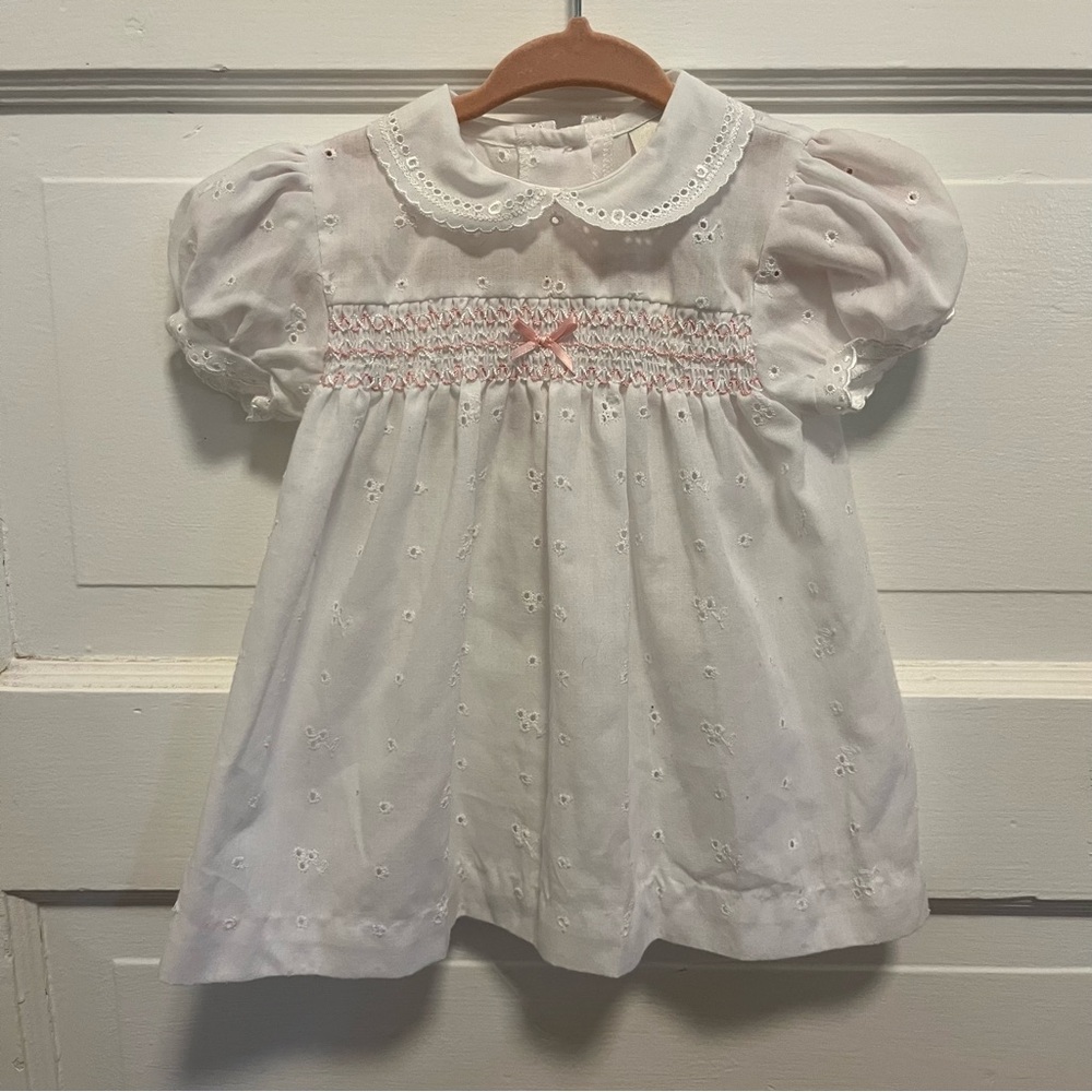 Vintage White Baby Dress & Diaper Cover